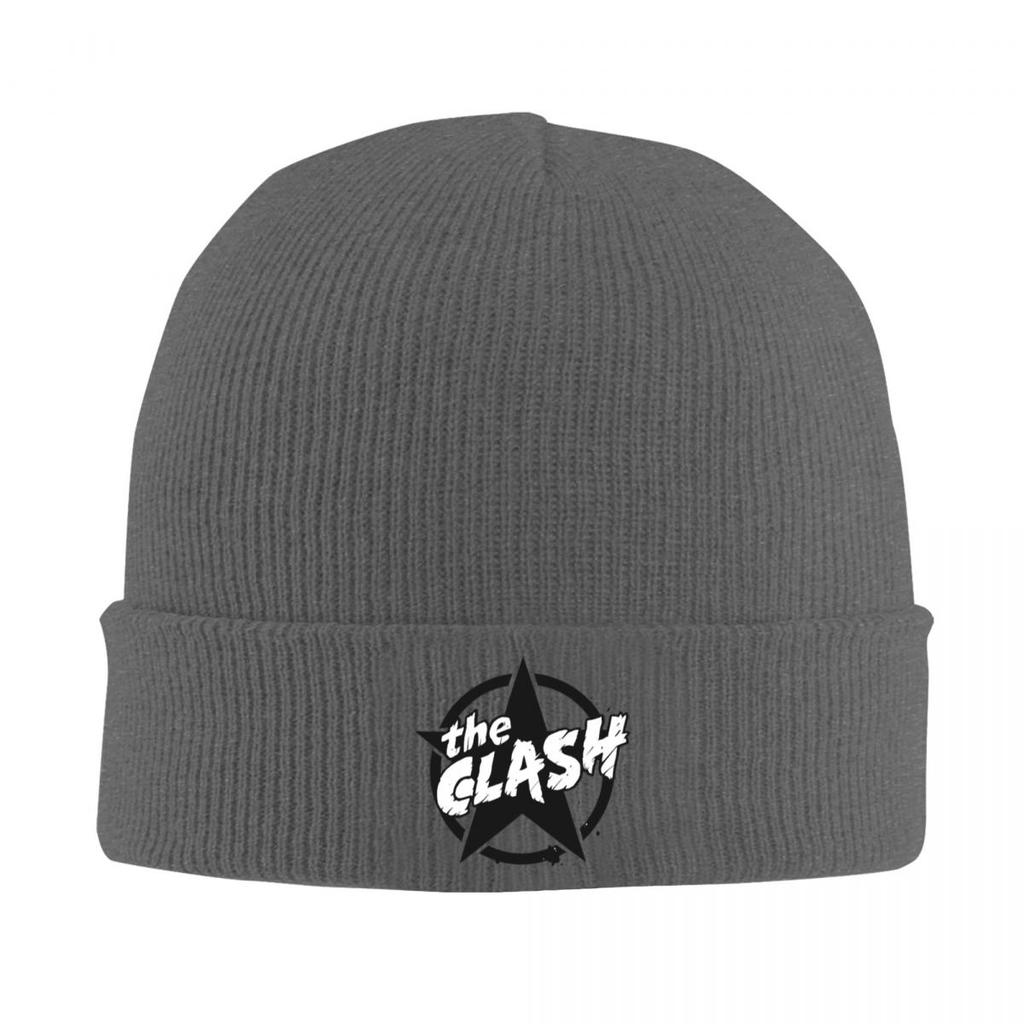 Rock Band Clash Logo Warm Knitted Cap Winter Knit Bonnet Hat Skullies Beanies Hip Hop Caps for Unisex