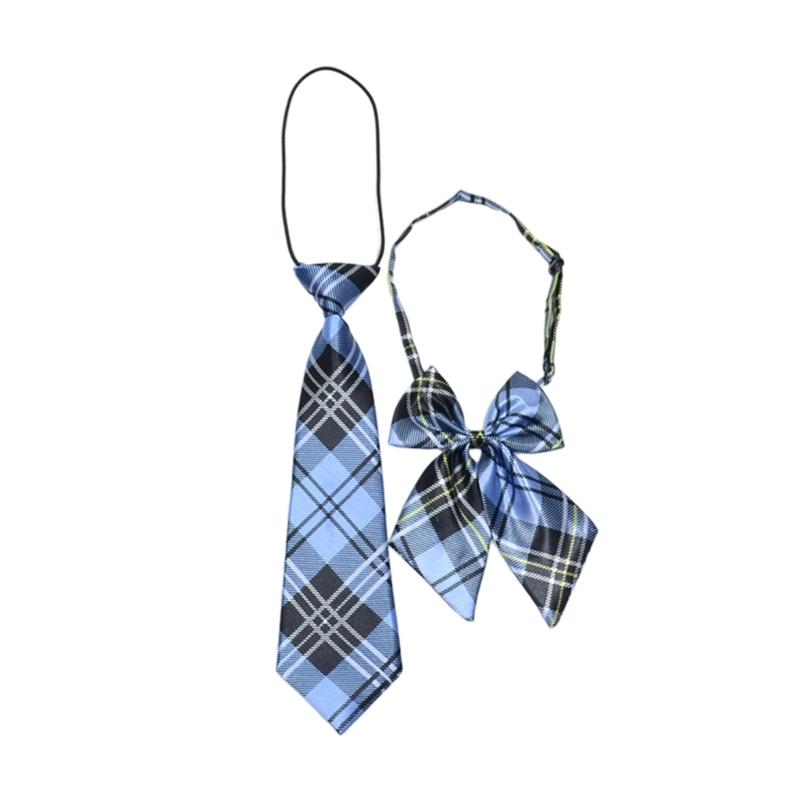 2 pezzi/set Cravatte Moda con Fiocco per Studenti Unisex Cravatta Senza Nodo Carino Accessori Uniforme Ragazza Ragazzo