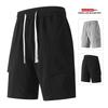 Summer Men's Knit Casual Shorts Breathable Cotton Drawstring Waist Loose Fit Sports Shorts Male Workout Gym Sweat Short Pants