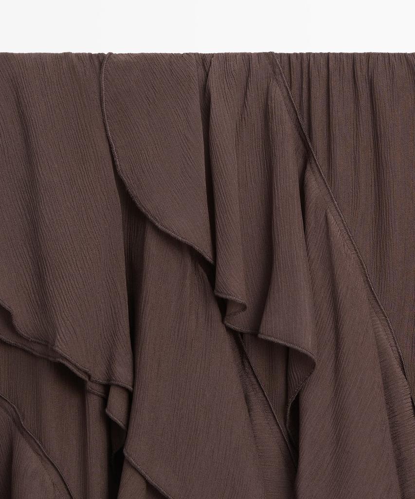 Masimodutti Frill Detail Fluid Midi Skirt