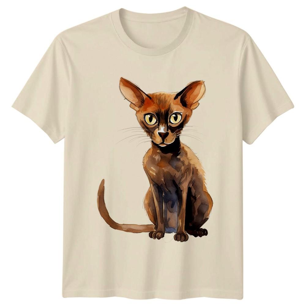 Watercolor Abyssinian Cat TShirt Abyssinian Cats Birthday Gift For Him And Her