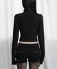 ETRE AU SOMMET Snap Front Crop Top (Black)
