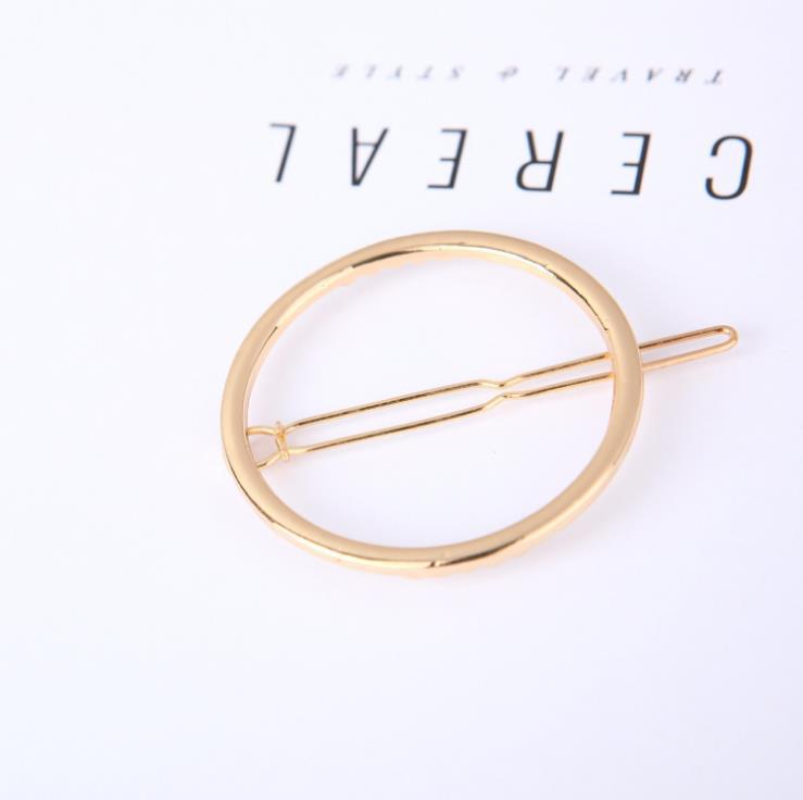 A028 Triangle Moon Circle Geometric Hair Clip - European & American Style Hair Accessories