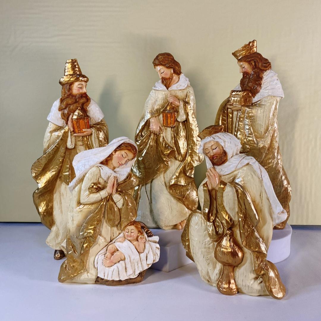 Christmas Cribs Nativity Set Figurines Bethlehem Christian Jesus Statue Indoor Home Desktop Ornaments Christmas Decorations