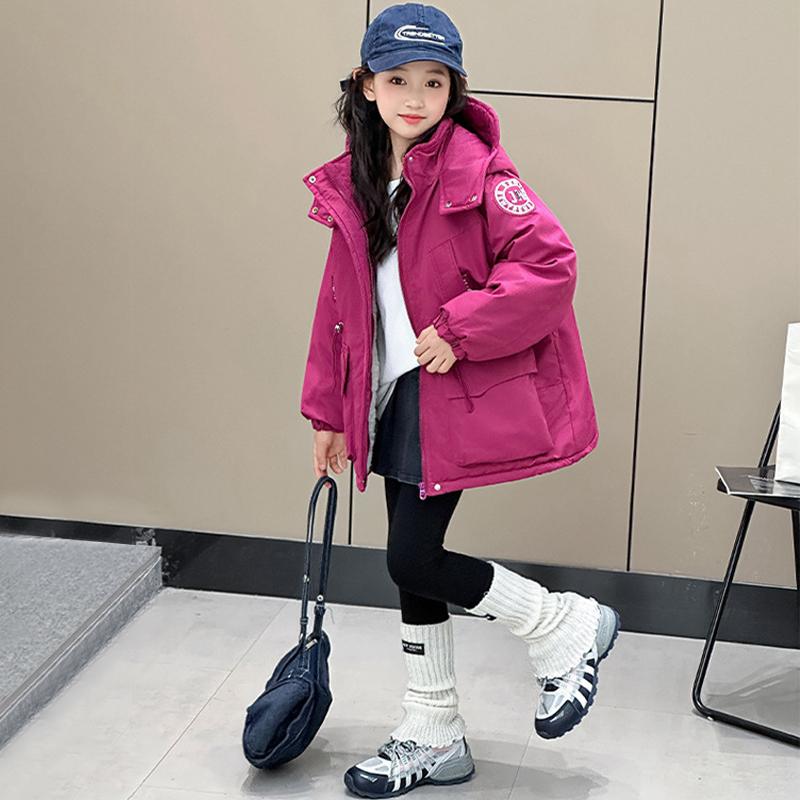 Meisjes Winter Thermisch Pluche Jas Casual Winddicht Buiten Sport Cargo Jas Met Capuchon Verdikt Buitenkleding