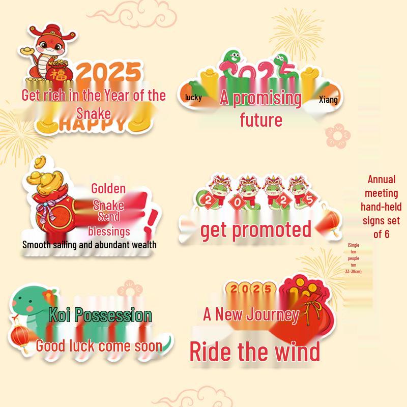 Xianci 2026 Year of the Horse New Year Photo Props: Handheld Sign for Company Events & Team Building
