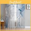 Texture Marble Blue Curtains Tulle For Living Room Kitchen Sheer Voile Curtain Bedroom Window Panels