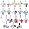 925 Sterling Silver Charms Bead Travel Series Luggage Camera Aircraft Charm Fit Original Bracelet Pendant DIY Jewelry for Women