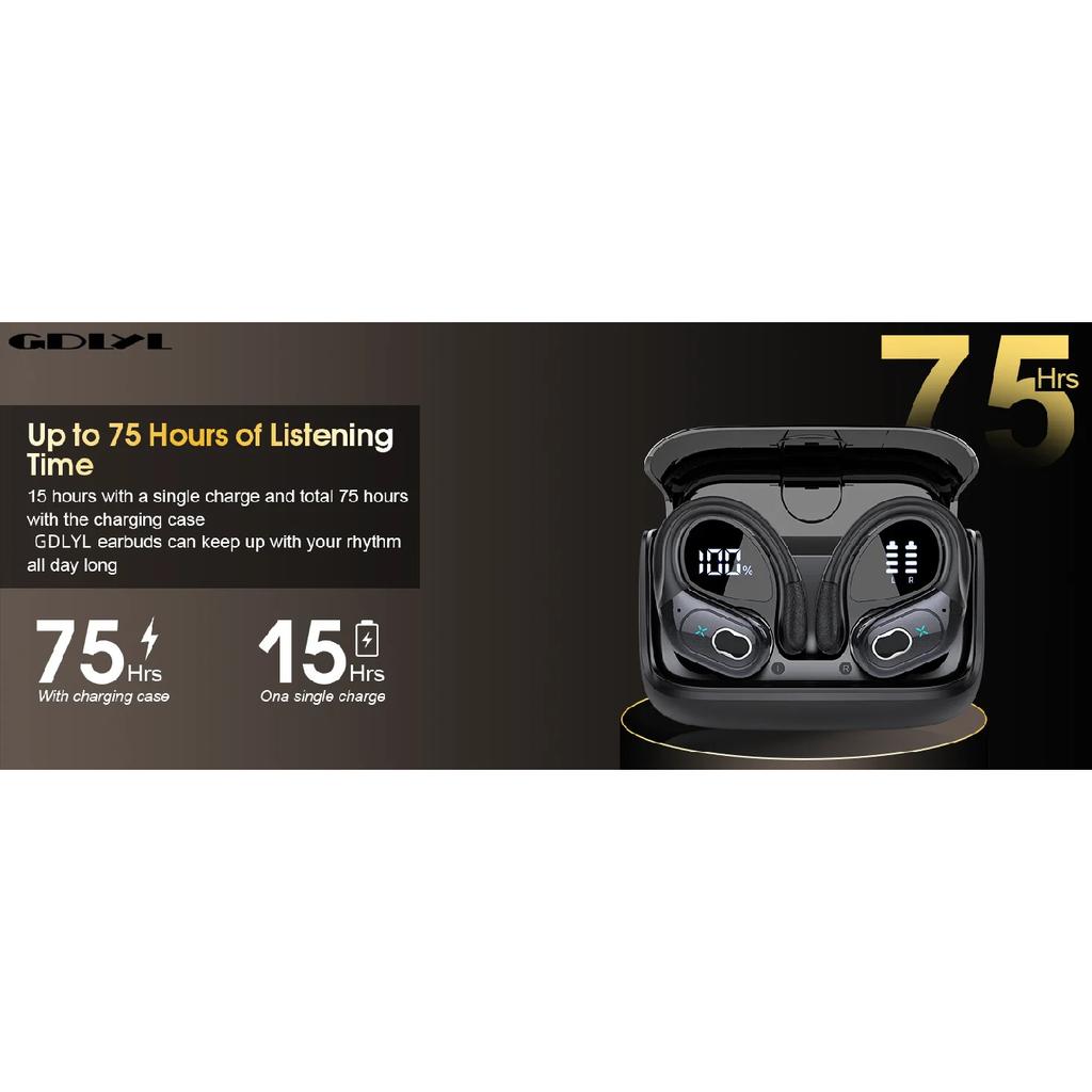 TWS Sports Earbuds Bluetooth 5.4 HIFI Bass Wireless Headphones LED Touch Hands-free Earphone Noise Cancelling Waterproof Headset