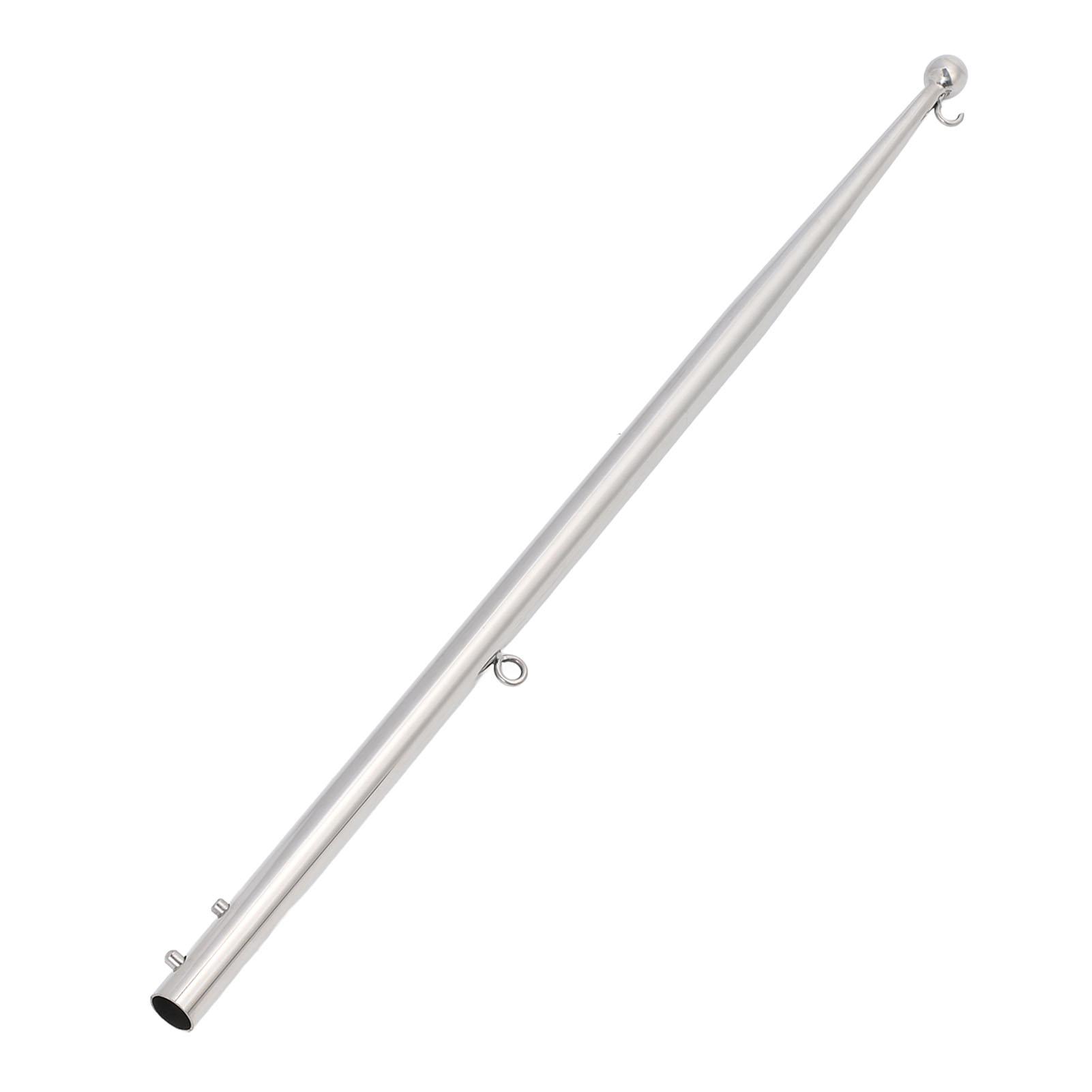 1Pc 610mm/24in Stainless steel Boat Marine Accessories Multi-purpose Mount Flag Pole For Yachts RVs Fishing Boats Small ball head