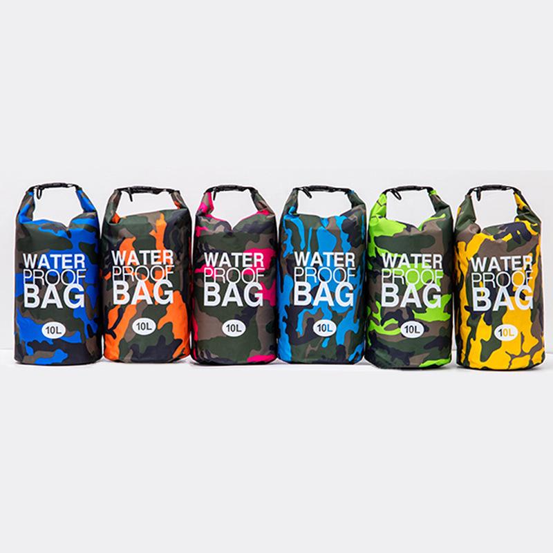 Versatile Waterproof Outdoor Camouflage PVC Bucket Bag for Hiking, Rafting, Swimming – Large Capacity, Portable.