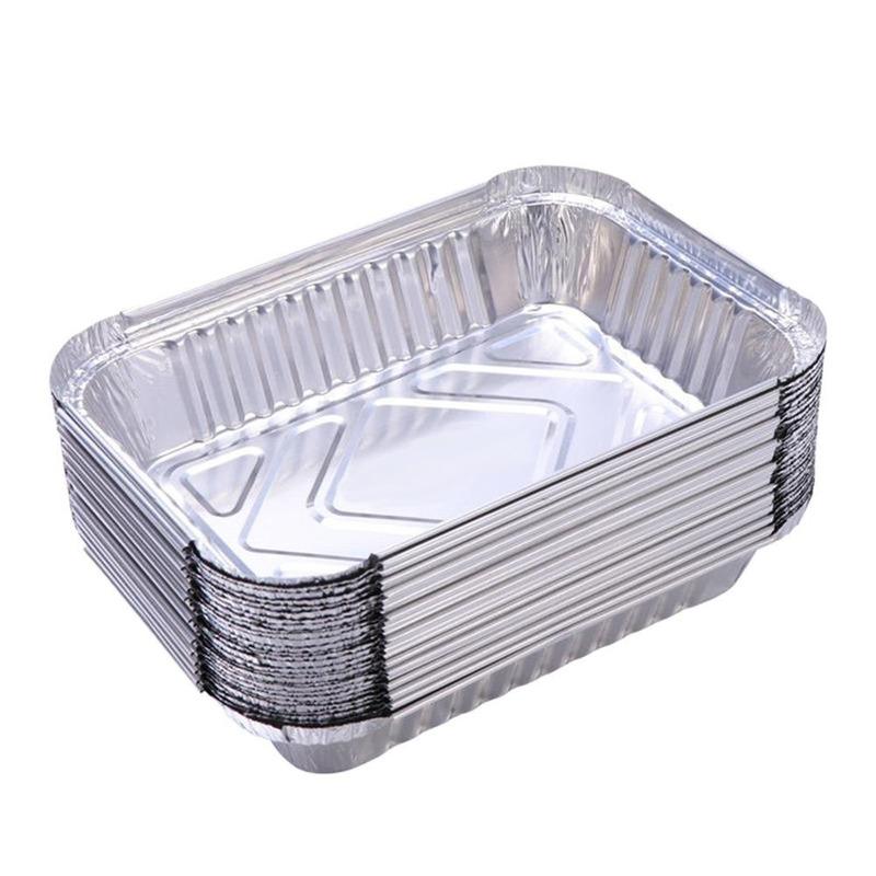 50pcs Disposable BBQ Drip Pans Aluminum Foil Grease Drip Pans Recyclable Grill Catch Tray For Weber Outdoor Supplies 230ML