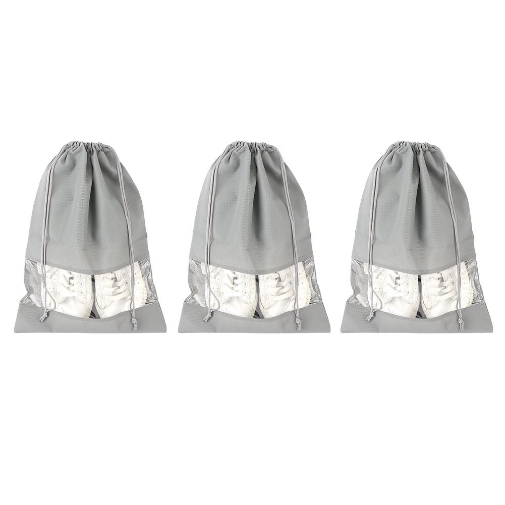 3Pcs NonWoven Fabric Shoes Storage Bag Travel Dust Proof Shoe Bag for Household Storage(M Size