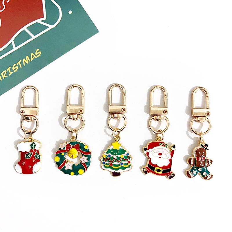 Santa Claus Tree Keychain Women's Ornament: Christmas Pendant for Car, Backpack, or Small Gift