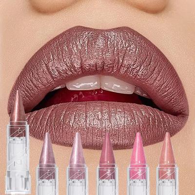 1PC Metallic Lipstick Longlasting Glitter Lip Glaze Waterproof Moisturize Red Luminous Liptint Shimmer Shiny Lipgloss Makeup
