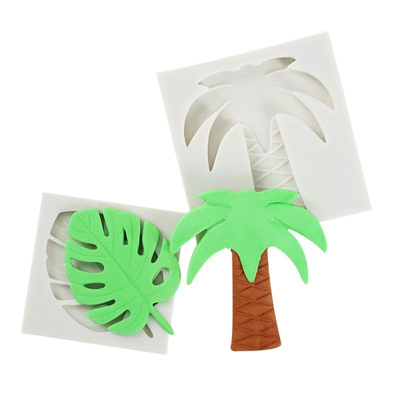 Pineapple Flower leafs veiner silicone cake mold fondant sugar mould gum paste coconut tree