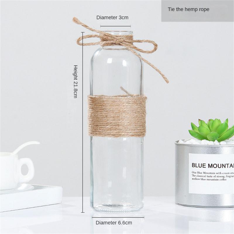 Glass Vase Thickened And Wear Resistant High Quality Thickened Glass Home Decoration Flower Ornaments Flanging Design Circular