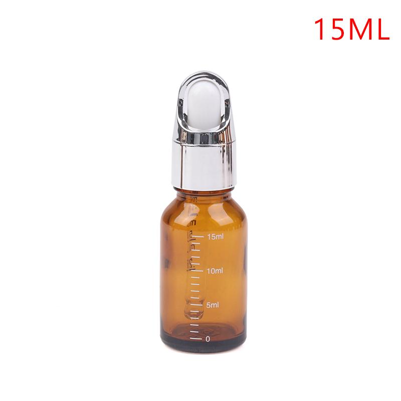 1PC 5-100ml Dropper Bottles With Scale Reagent Eye Drop Amber Glass Aromatherapy Liquid Pipette Bottle Refillable Bottles Travel