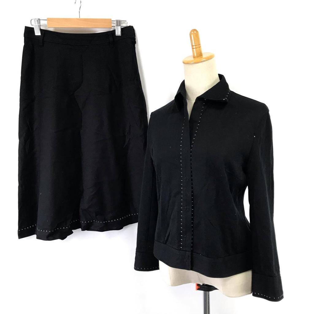 COMME CA DU MODE Knee-Length Skirt Suit [M/Women/Black] Snap Button(USED)