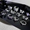 Hot Selling Classic Purple Stainless Steel Rings for  Women's Exquisite Advanced Sense Light Luxury Sweet Cool Niche