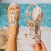 Women's Summer Wedge Thick-Soled High-Heel Sandals, Comfortable European Style Footwear, Available In Large Sizes.