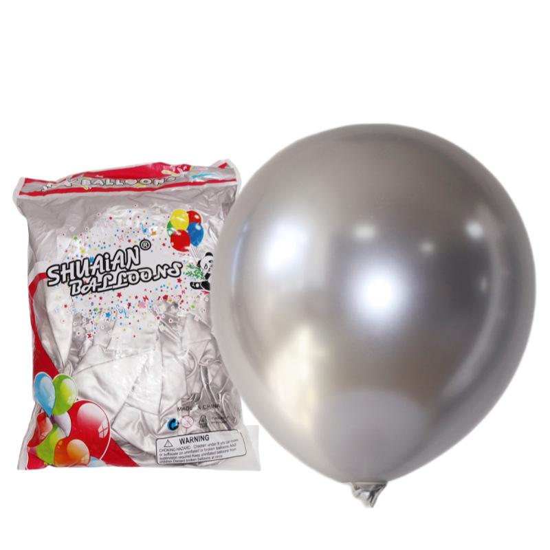 Shuai An Metallic Chrome Balloons: Gold, Silver, Blue, Green, Purple - 5", 10", 18", 36" Round Latex Party Decorations