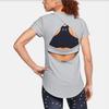 Under Armour Breathelux Stretch Running Training Fitness Top Women Tops Aura-Gray 1355864-014