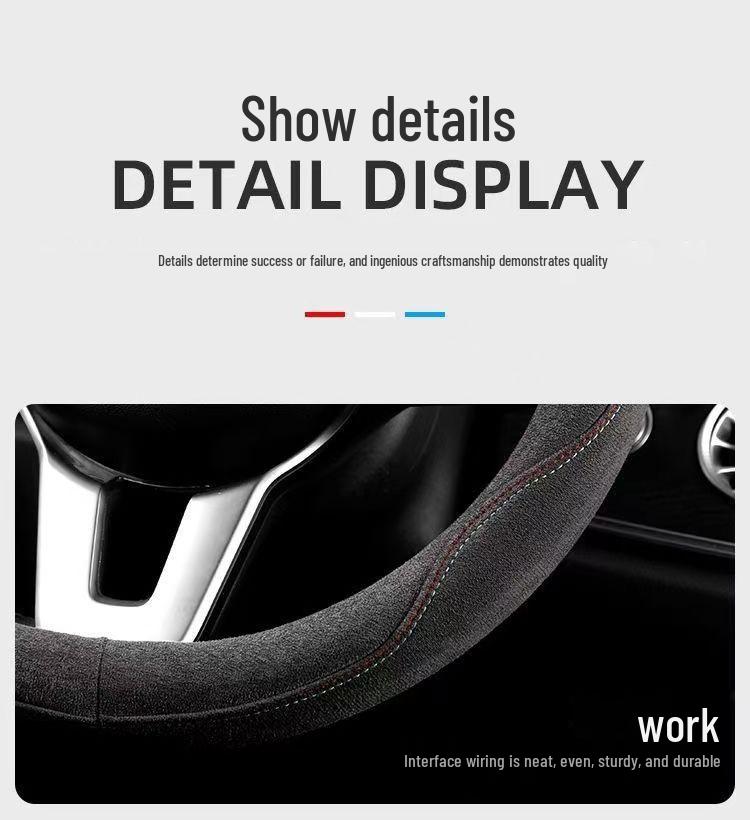 Universeller rutschfester Wildleder-Lenkradbezug - Ganzjährig, bequem & stilvoll