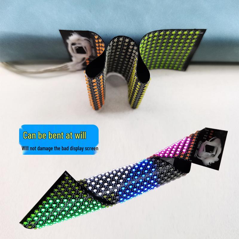 Ultra-Thin Flexible LED Screen: 12x48 Pixel Bluetooth Text Display for Shoes & Bags