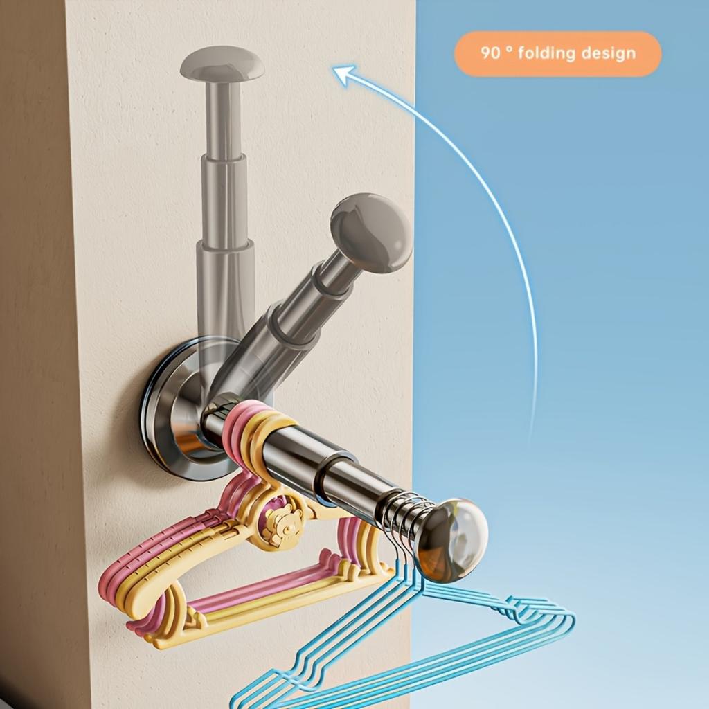 Two Commercial Clothes Hanger Storage Racks, Adjustable Length, No Need for Punching, Solid Material, Simple Style, Saving Space. Household Hangers