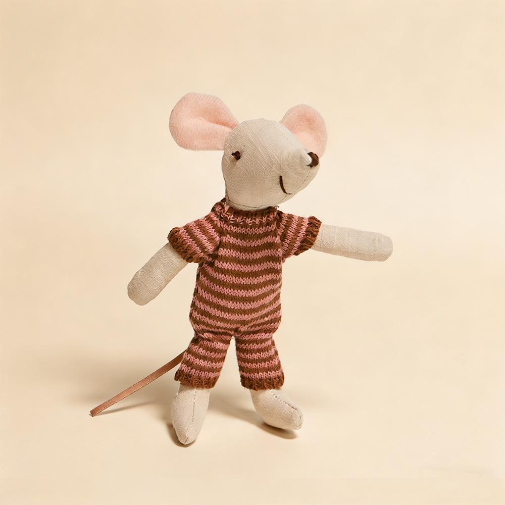 S Peluche Souris&Cochon Poupée Jouet Animal en Peluche Doux Ami Pour Enfants Cadeau de Fête Anniversaire Décoration de Chambre Jeu d'Imitation beige