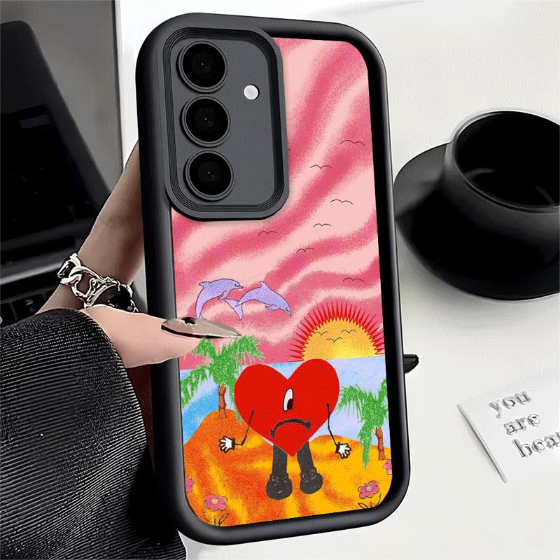 Phone Case for Samsung Galaxy A17 A16 A15 A14 A13 Bad Bunny Heart A56 A36 A26 A55 A35 A25 A54 A34 A24 A53 A33 A23 A07 A06