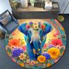 Elephant Round Area Rug,Carpet Rug for Living Room Bedroom Sofa Playroom Decor,Non-slip Floor Mat
