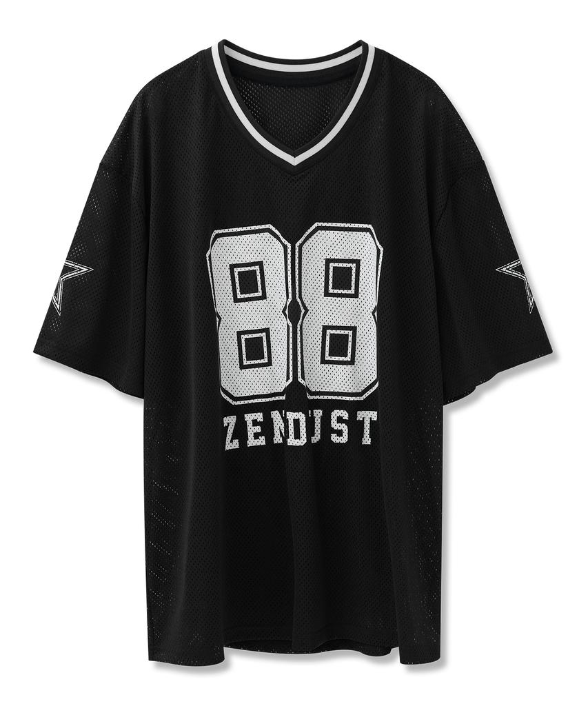 ZENDUST 88 Star Mesh Football Jersey T-Shirt White
