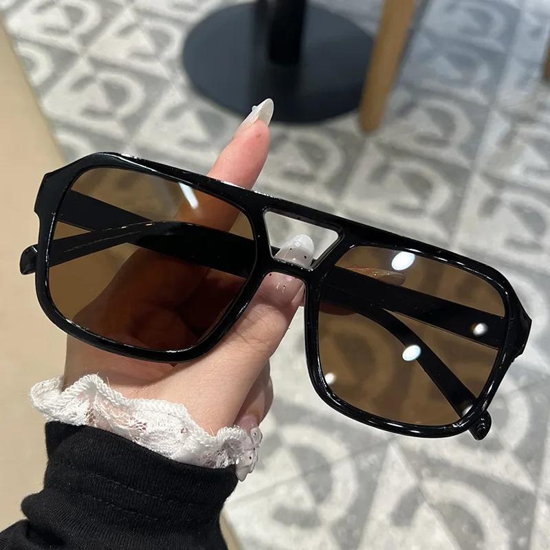 Fashion Square Frame Sunglasses Anti-Uv Travel Shades  Retro Sunglasses Beach Eye Protection Black Shades Glasses Summer Decor