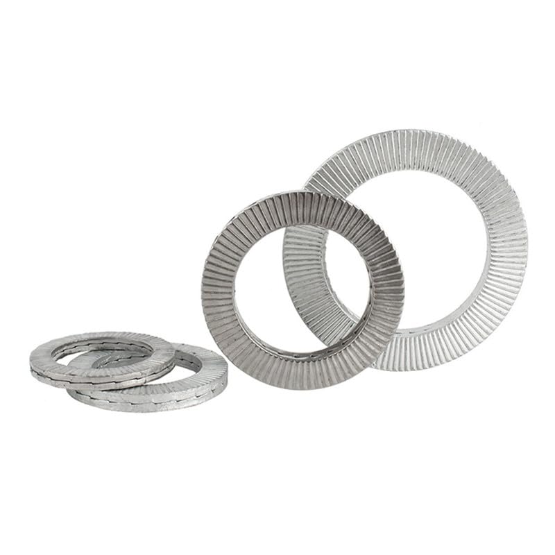 Wedge Self Lock Washers 304 Stainless Steel Anti Vibration Anti loosening Washer Embedded with Teeth Gaskets M4 (10 Pcs)