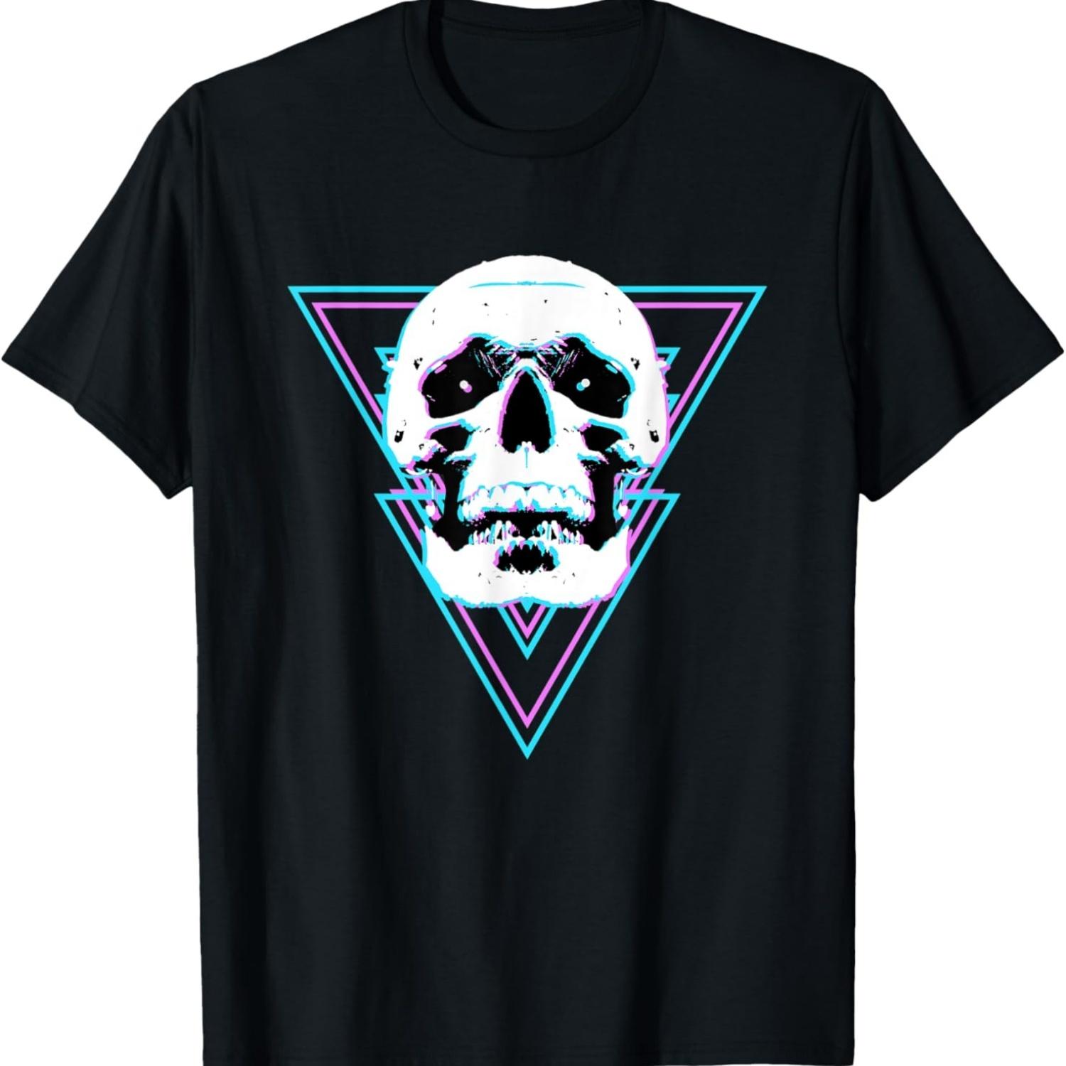 Third Culture_ Cyberpunk Skull Triangle T-Shirt S