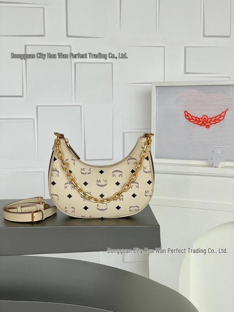 M House 2025 Women's Crescent Crossbody Bag - Versatile Half-Moon Shoulder and Underarm Chain Handbag