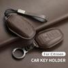 Leather Car Smart Remote Key Case Cover Shell For Citroen C3 C4 C7 Cactus C5 Ds4 Ds5 Anti-Scratch Keychain Protector Accessories