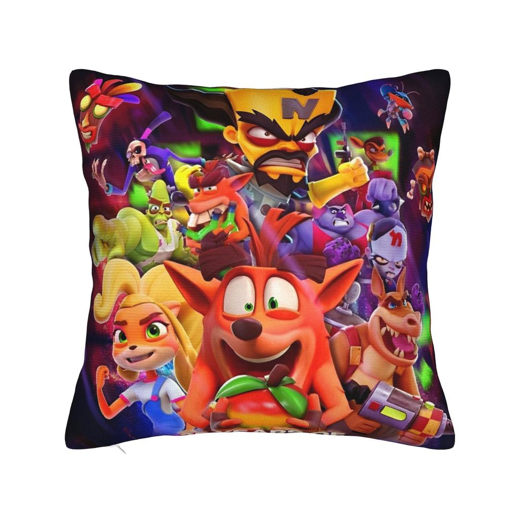 Dekorative Kissenbezüge Crashs Bandicoots Cartoon Merch Sitz Videospiel Kissenbezug Hülle Dropshipping Mehrere Größen