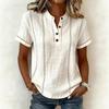 TIFICY Women's Fashion Casual Summer Spring Stripe Print Short Sleeve V-Neck Blouses & Shirts