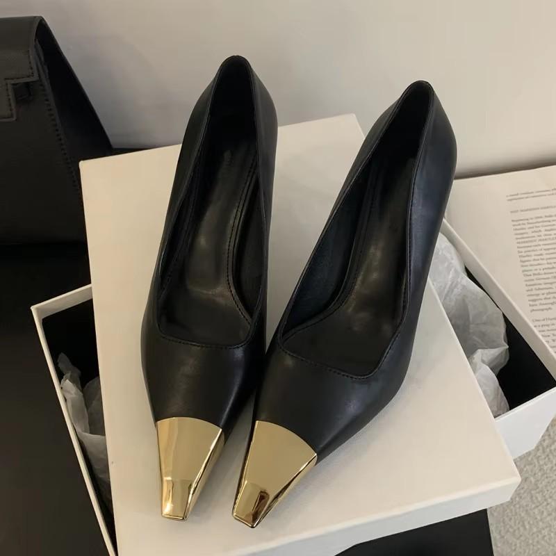 

Весенние дизайнерские туфли-лодочки с комбинированным верхом, женские сексуальные с острым носком, на тонком низком каблуке, элегантные банкетные туфли-мюли, zapatos mujer 35