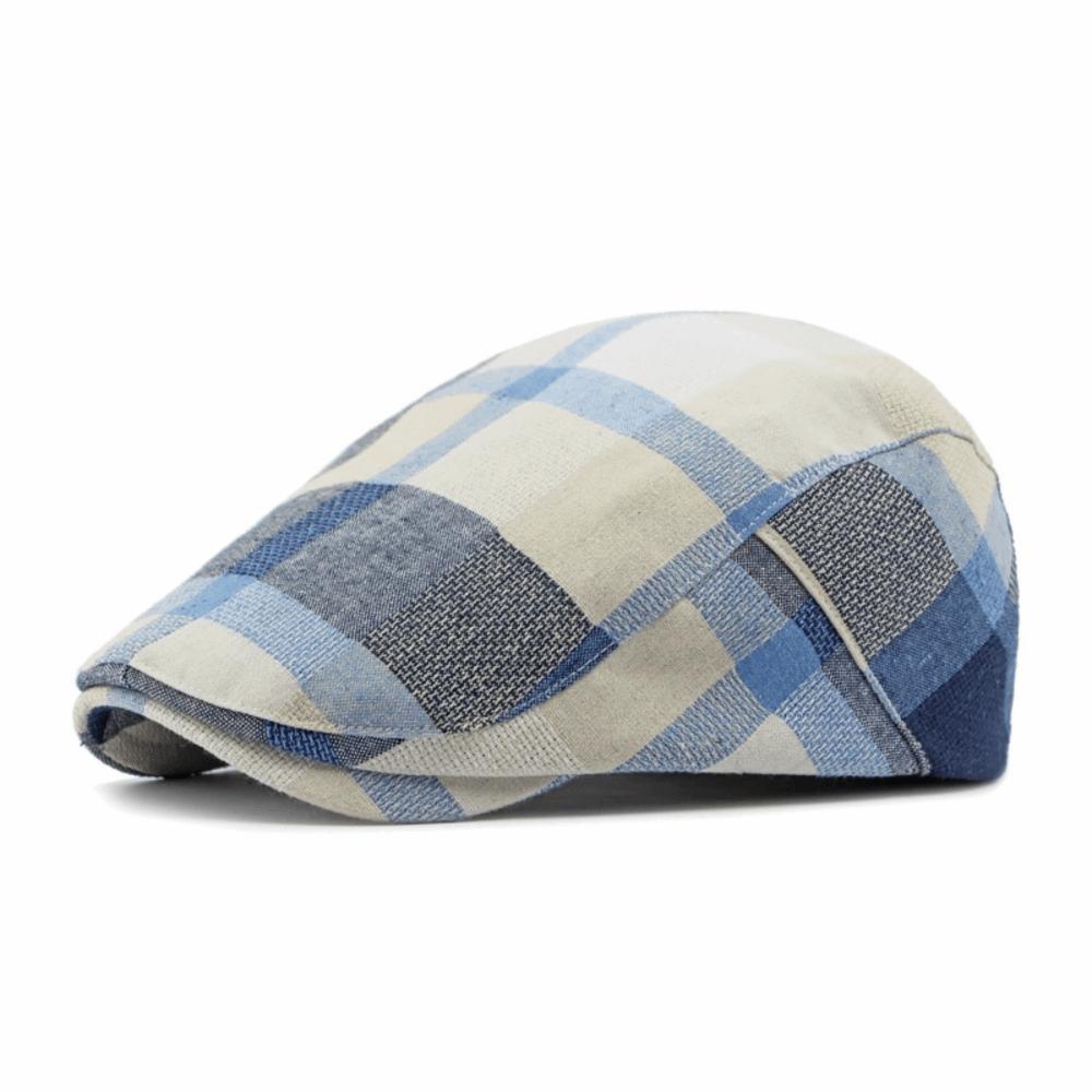 

Colorful Flat Caps Button Adjustable Painter Caps Classic Plaid Berets for Men Women червоний
