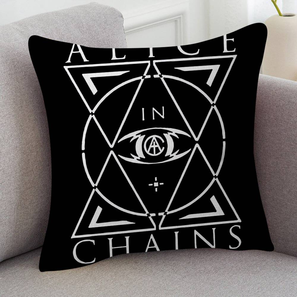Rock Band Alice In Chains Cute Cartoon Twodimensional Pillowcase Bedroom Sofa Cushion Cover Nap Pillow Cover