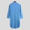 Camicia da pigiama da uomo a maniche lunghe tinta unita versatile camicia da notte da indossare ogni giorno Camicia con design a bottoni Fornitura maschile
