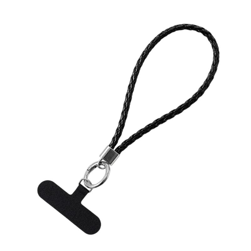 

Leather Cellphone Lanyard Strap Lanyard with Tether Tabs Universal for Phone Hand Wrist Strap Strap for Men and Women чорний
