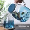 Snow Mountain Blue Gradient Glass Water Pitcher Set