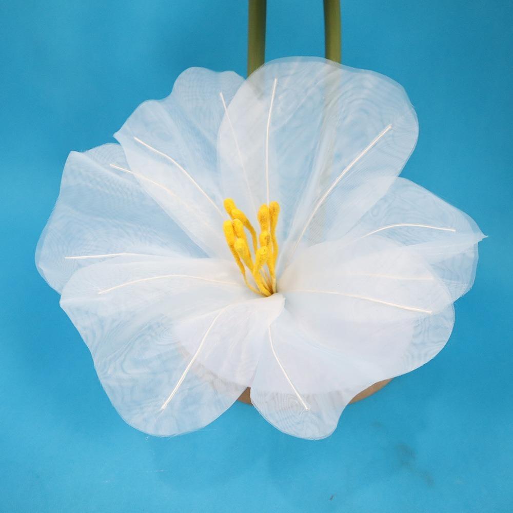 

Artificial Fake Flowers Shooting Props Gauze Flowers Simulated Morning Glories Home Garden Decor 30CM белый