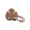 DIY Baby Personalized Name Leaf Pacifier Clips Holder Chain Teething Toys Gifts Wooden Ring Anti-drop Chains Babies