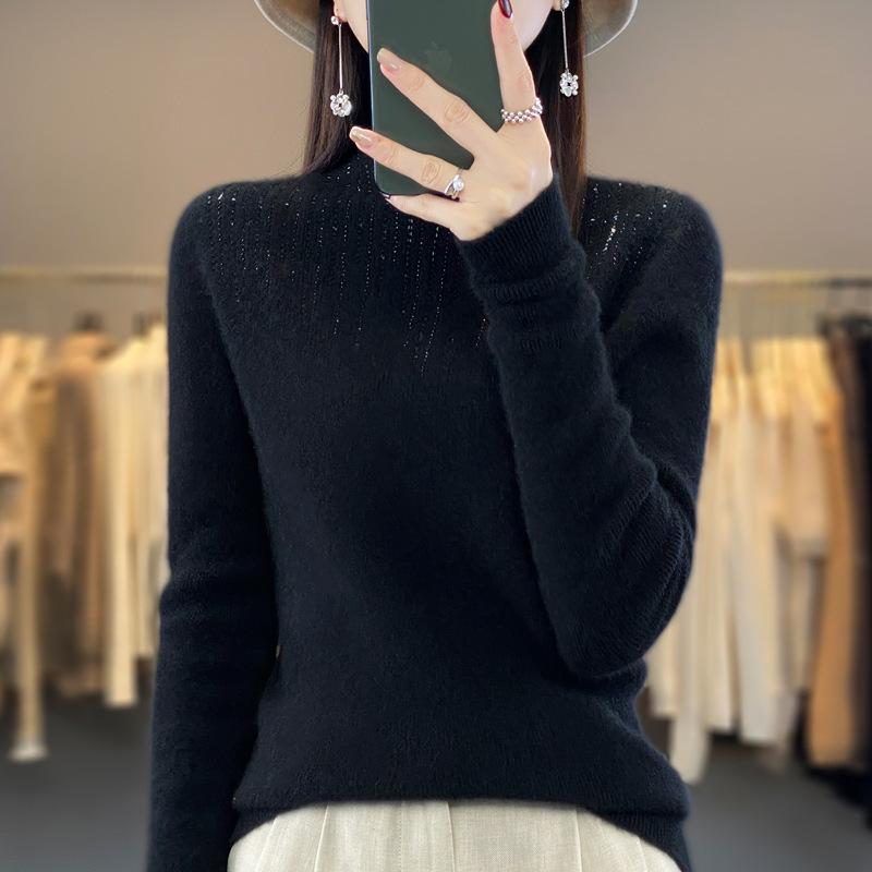 Women S Slim Fit Half Turtleneck Pullover Knit Sweater For Base Layer